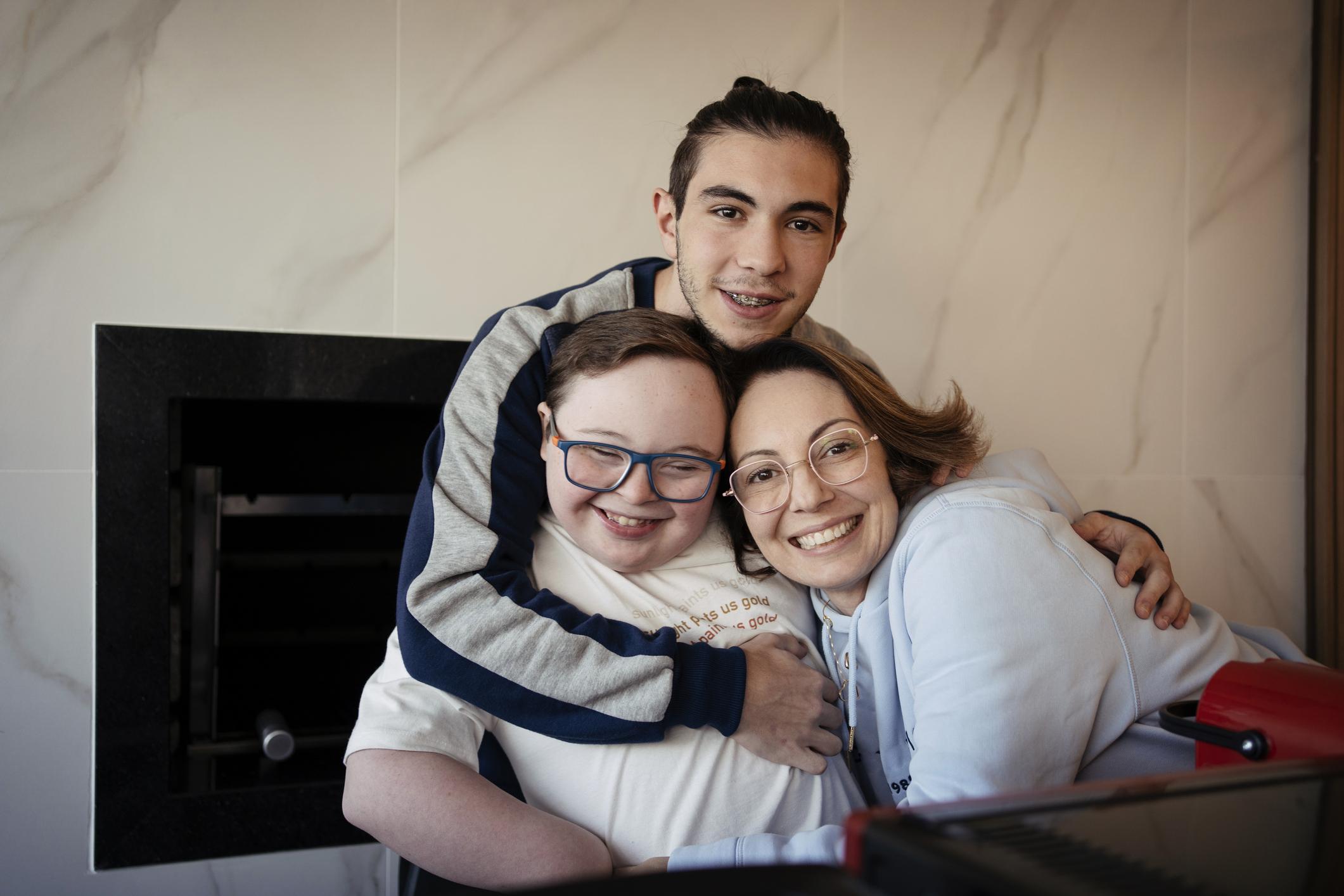 Happy family in home