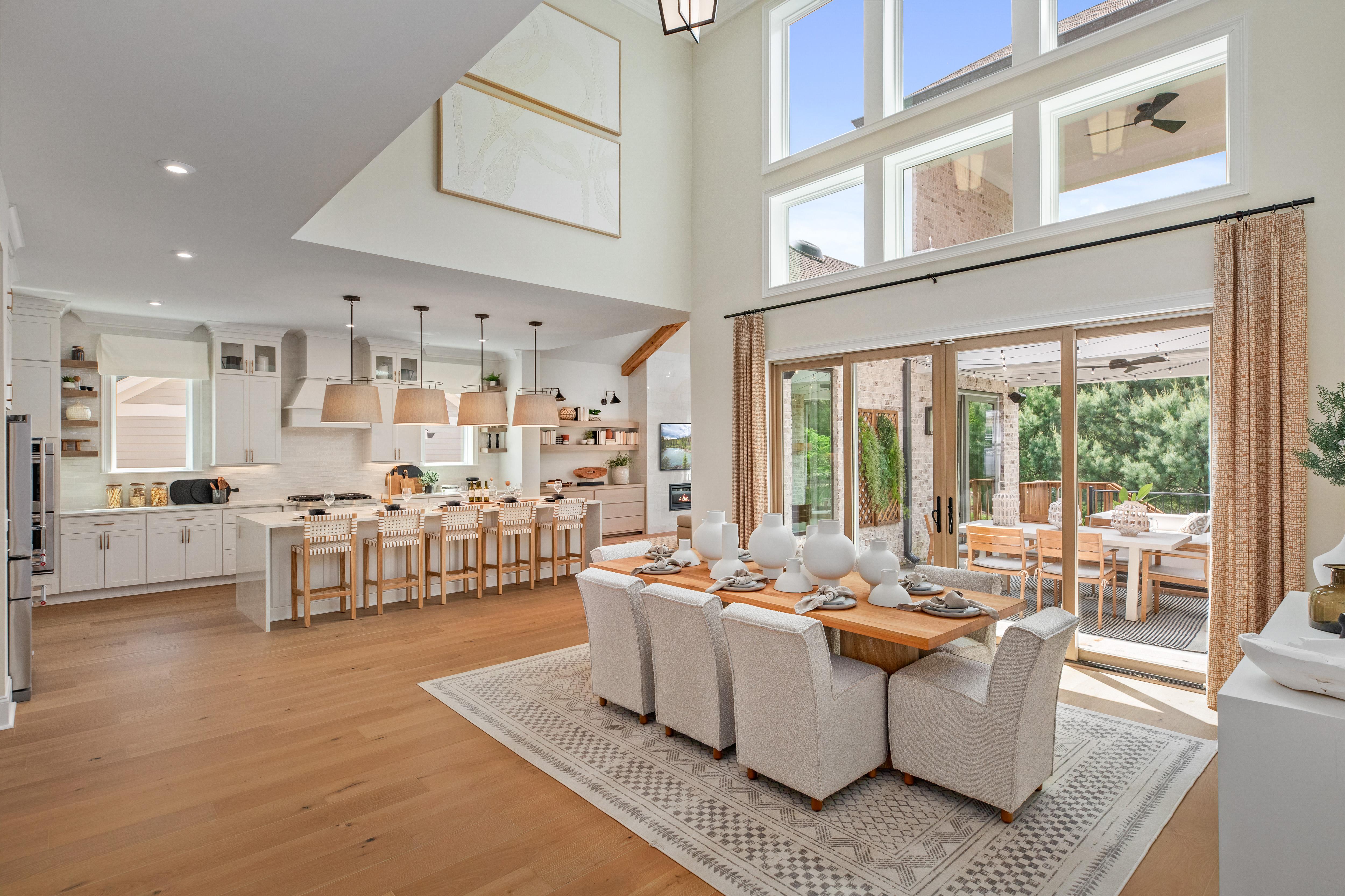 open concept dining room and kitchen