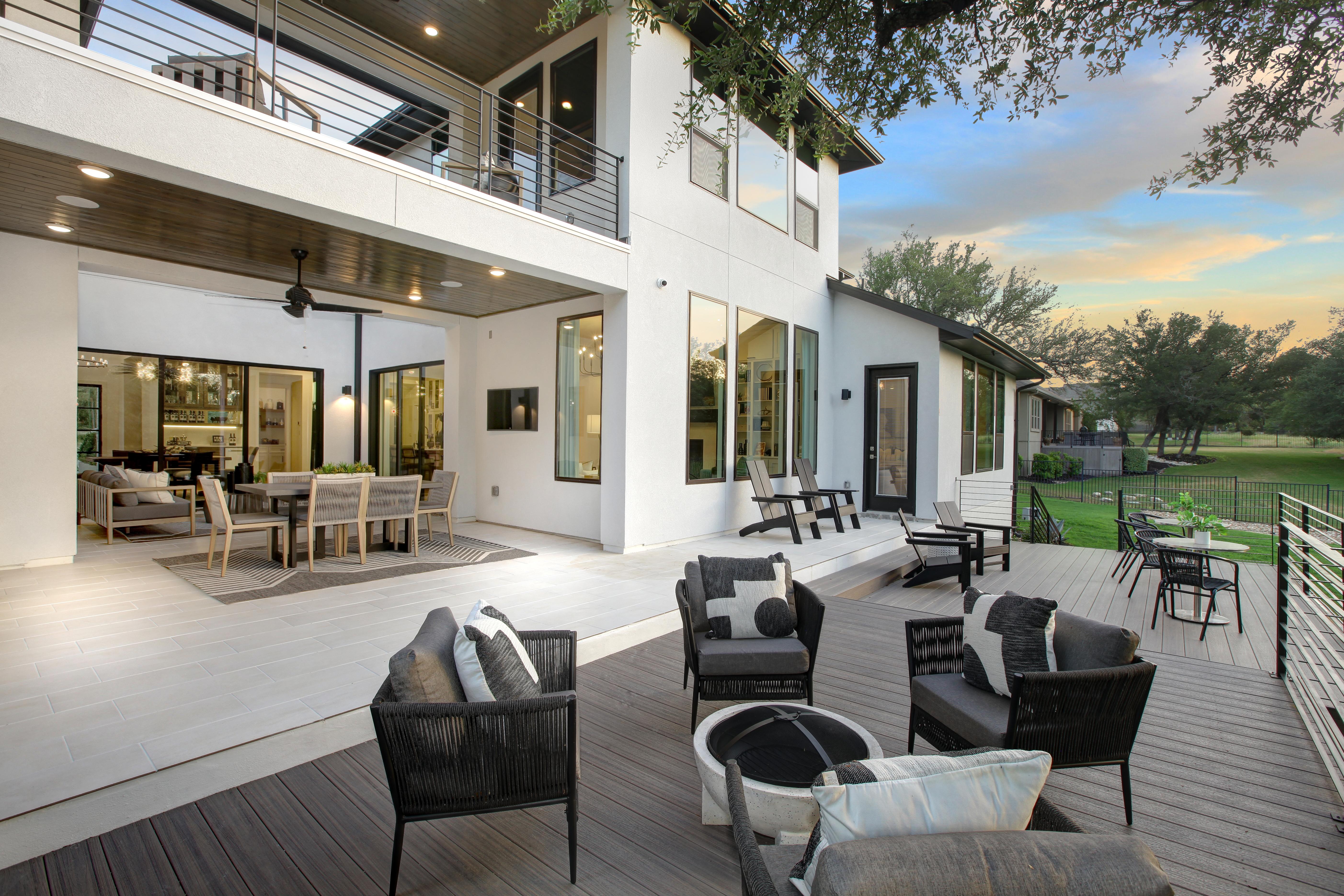 outdoor patio with sitting areas